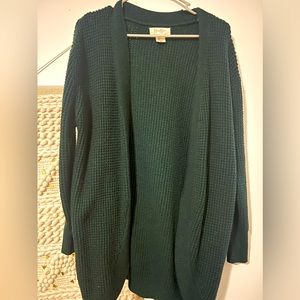 Thick knit pine green cardigan